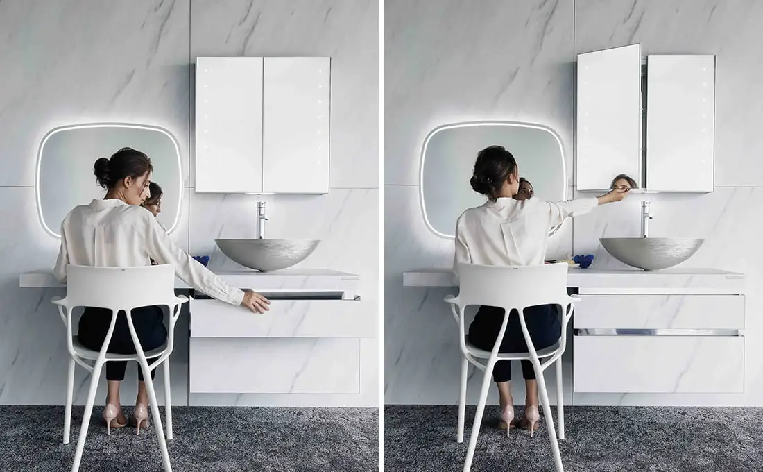 メイクアップの動線をゼロに。