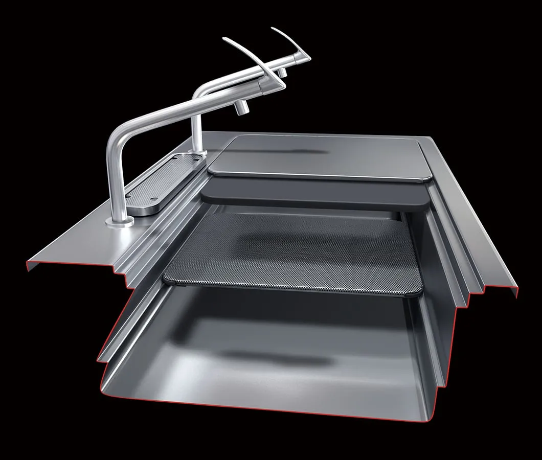 上下左右のプレートワークでスペースを有効活用