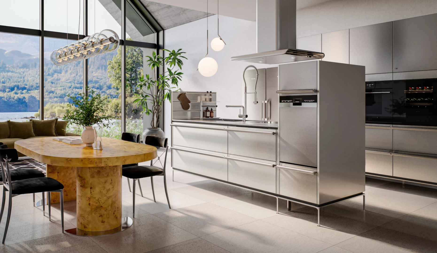 A new living space with a mirror in the middle