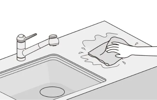 ステンレスワークトップのお手入れ方法 日常のお手入れ