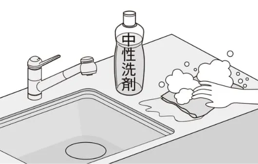 ステンレスワークトップのお手入れ方法 油汚れ