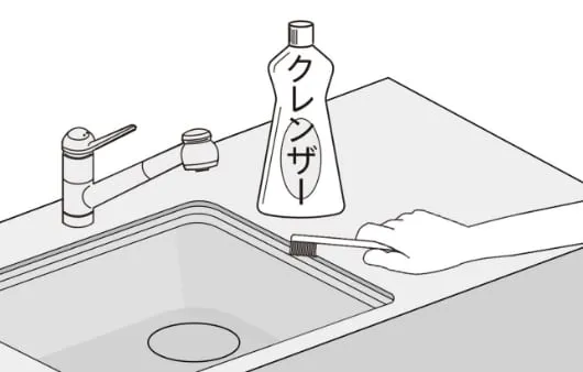 人工大理石ワークトップのお手入れ方法 日常のお手入れ