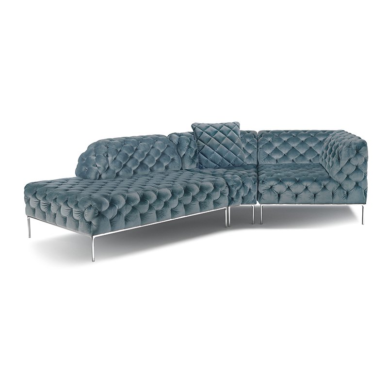 Sofa: Tsudoi set (sofa 90C + sofa 45C + couch L + cushions) (blue-gray)
