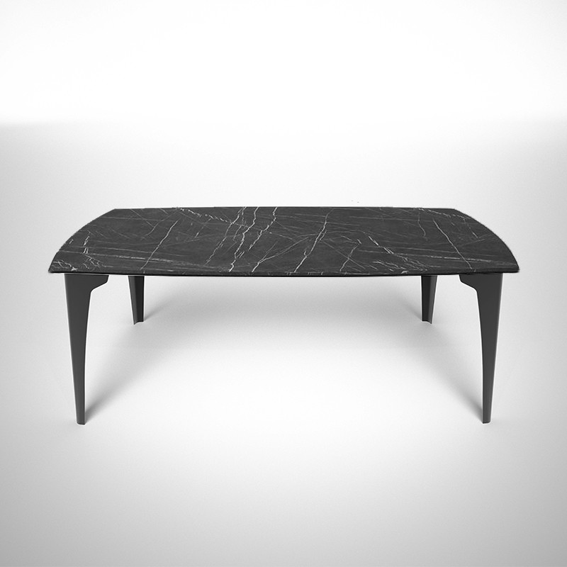 テーブル：オリガミ2（ブラックマーブルトップ+ブラック脚）