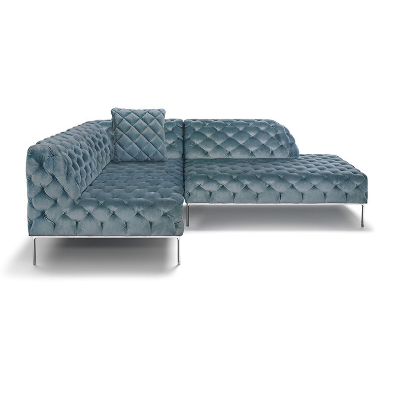 Tsudoi sofa set (sofa 90C + sofa 1S + couch R + cushions) blue-gray