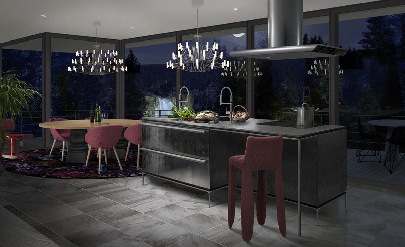 トーヨーキッチンスタイルとmoooi家具を使った空間