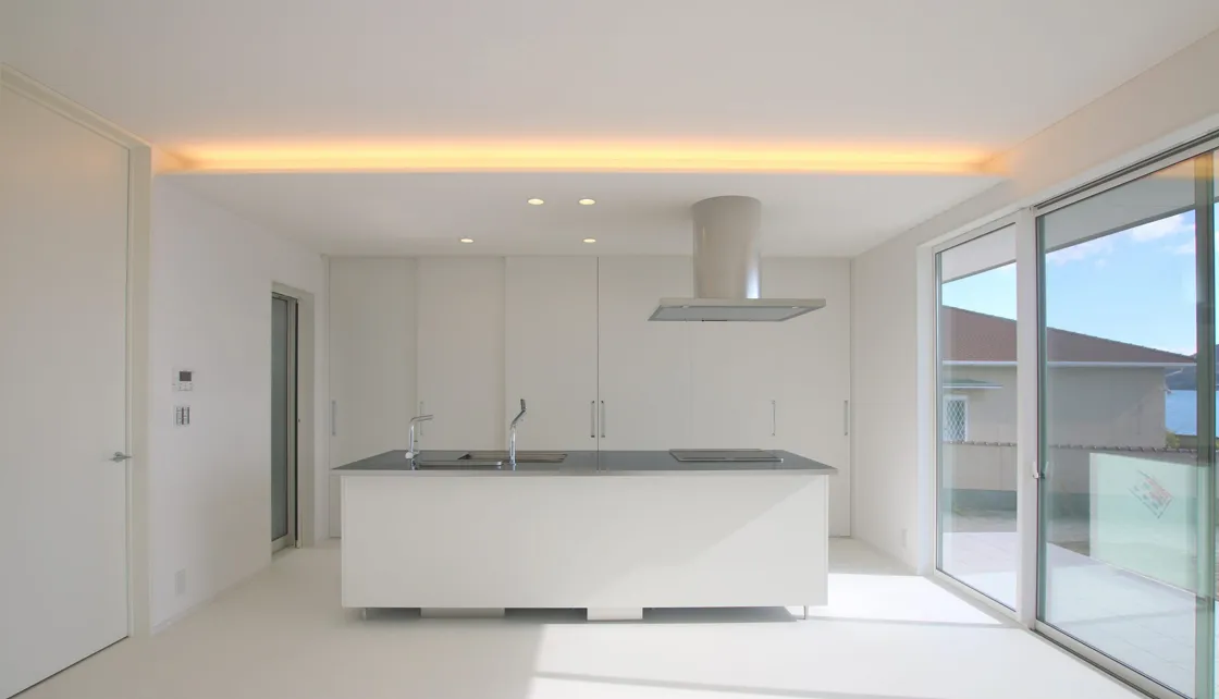 開放感おあるアイランドキッチンの施工事例2