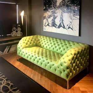 [浜松]集レザーソファ アップルグリーン展示開始