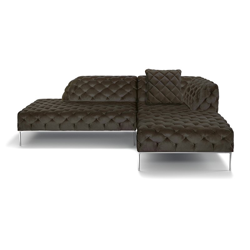 集セット（ソファ90C+カウチL+オットマン+クッション）レザーチョコレート