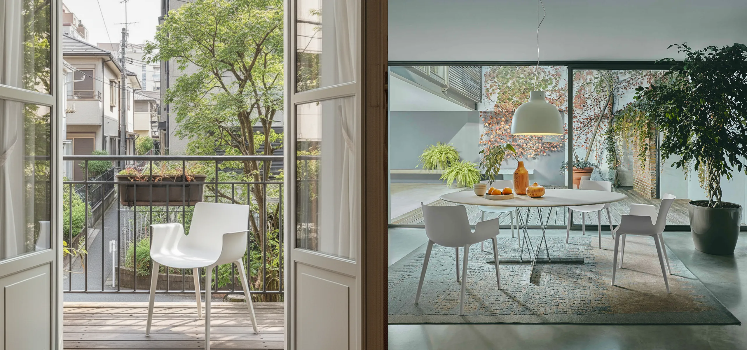 Kartellチェア「ピウマ」。インドアでもガーデンファニチャーとしても。